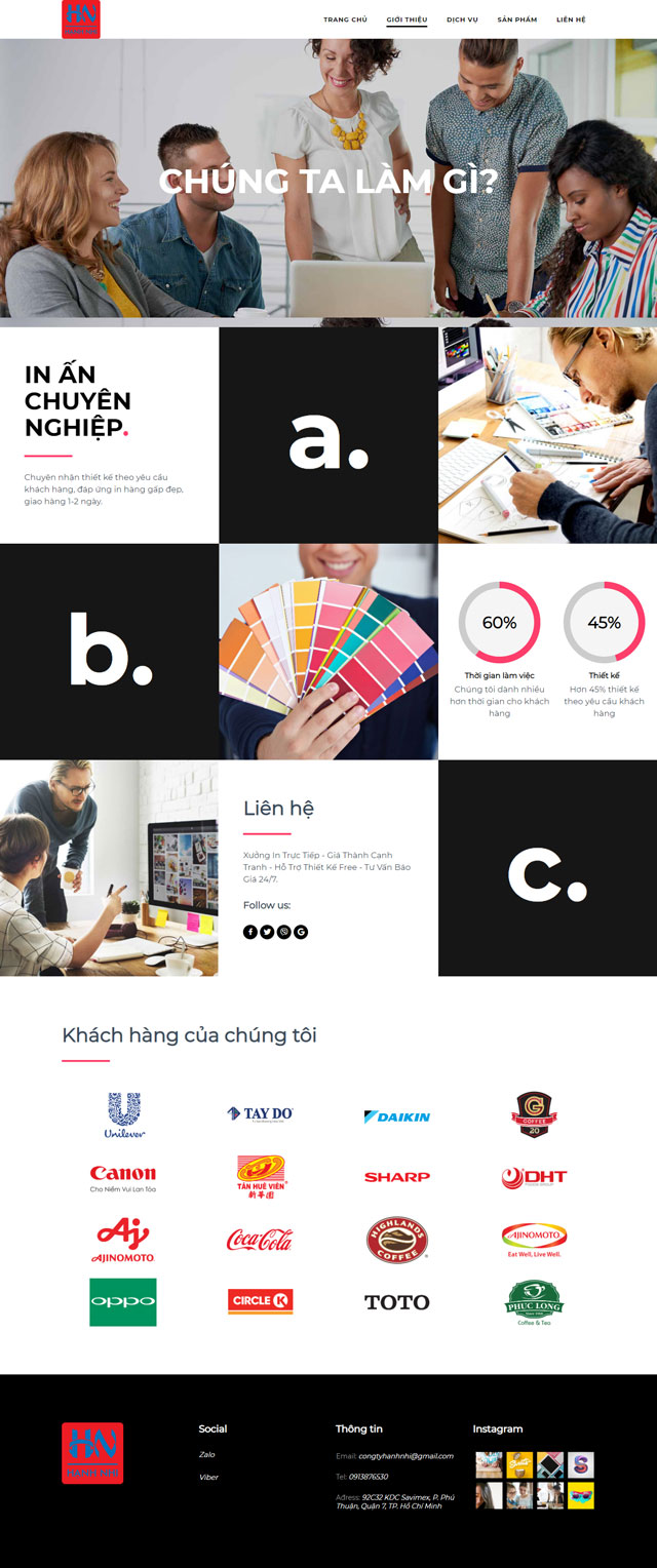 Thiết kế lập trình website Hanh Nhi Print